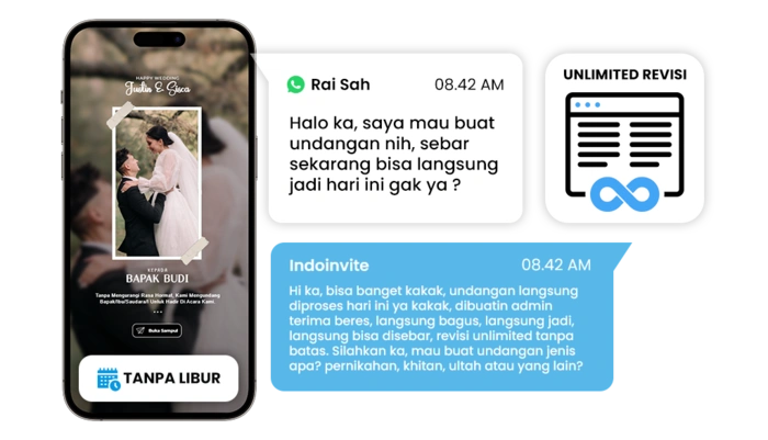 Undangan Online Fitur Support Tanpa Libur & Unlimited Revisi